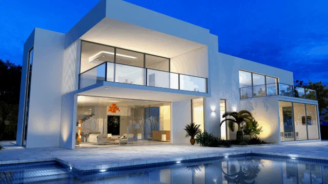 Geniş villa yaşam alanında profesyonel temizlik